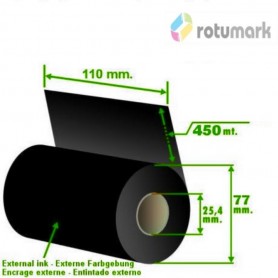 Ribbon cera resina 110mm X 450mts  para impresion