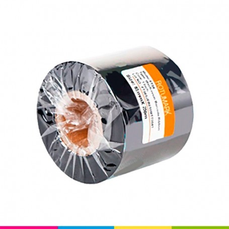 Ribbon resina 55mm X 250mts lavable  para impresión en Nylon